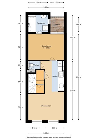 Floorplan - Albert Cuypstraat 159-3, 1073 BC Amsterdam